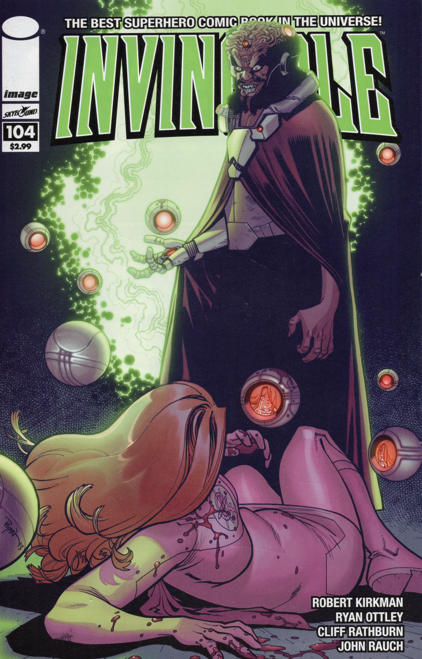 Invincible 104 comic book, front view