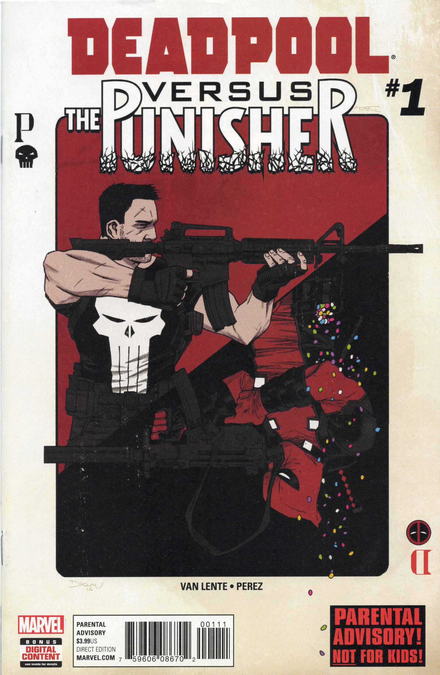 Deadpool versus The Punisher 1 comic book, front view