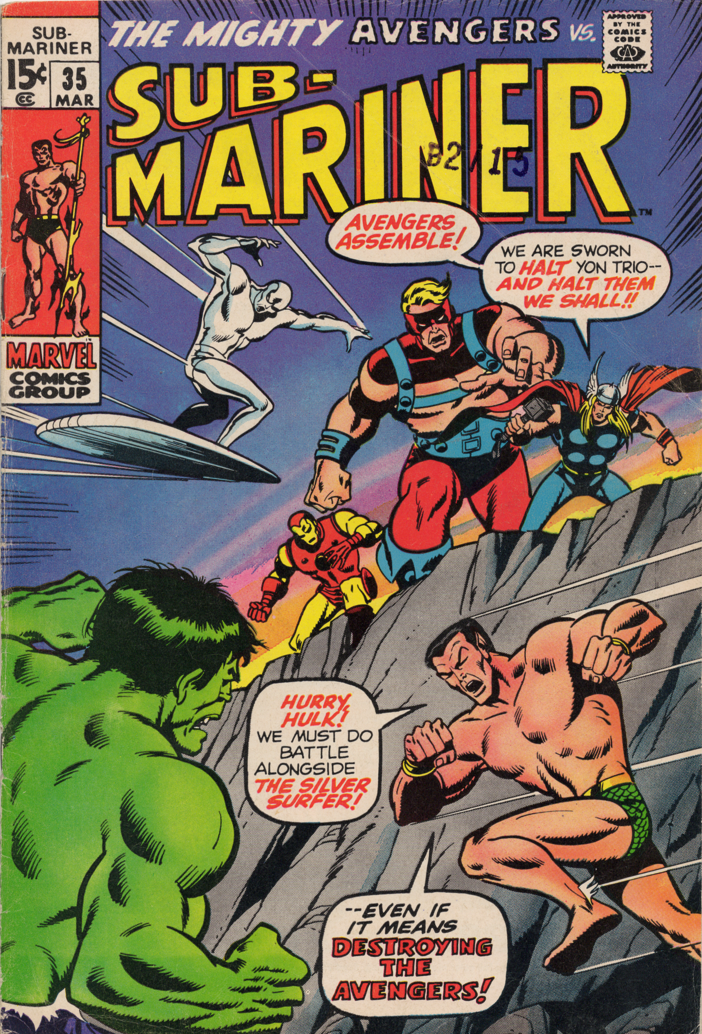 Sub Mariner volume 1 issue 35 comic book, front view